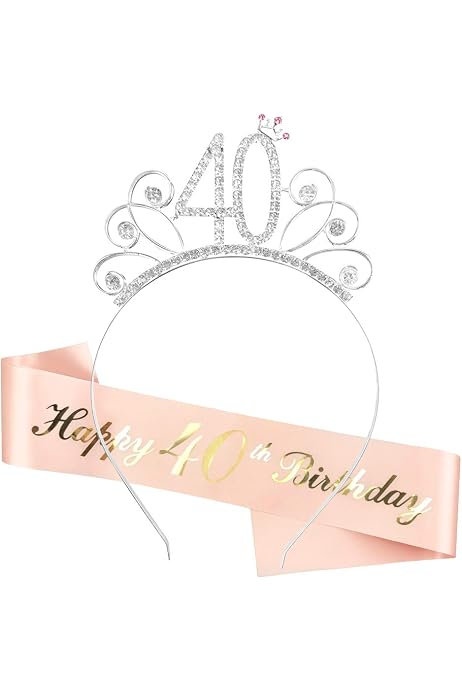 Geburtstagsschärpe & Krone Für Frauen - 'Birthday Queen' In Rosa/Gold, Für Partys & Besondere Anlässe