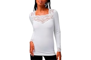 YSABEL MORA Camiseta Térmica Encaje Manga Larga Comodidad y Elegancia Protección contra el Frío Estilo Versátil Calidad Duradera Ideal para Cualquier Ocasión Invierno