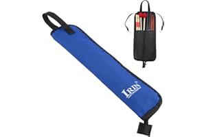 COZLYNX Drum Sticks Holder Bag Drumstick Holder Percussion Drum Mallet Oxford Carrying Case with Floor Tom Hooks for Drumsticks, Mallets, Beginners in Band (Blue)