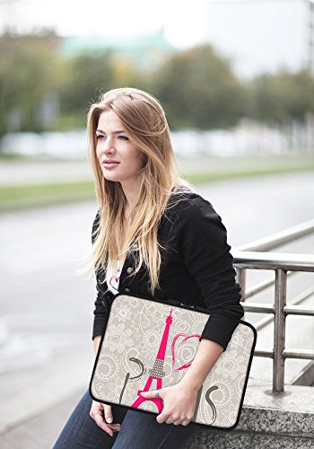 PEDEA Design Schutzhülle Notebook Tasche bis 17,3 Zoll (43,9cm) mit Design Mauspad, Paris 2 - 6