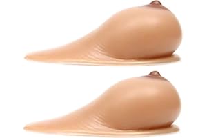 YZJYB 1 Paire Seins Silicone Autocollant Silicone Fausse Poitrine pour Homme Travesti Prothese Mammaire Femmes Réaliste Après Une Chirurgie Mammaire,C~Cup（800g/pair）