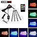 Price comparison product image Sound Active LED Strip Light for Car, 4pcs 9 LED Multi-Color Music Auto Light Strip Under Dash Lighting Waterproof Kit for Car Interior Decorative Effect Accent Lamp, Remote Control, Charger Included