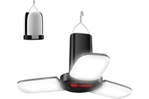 Lanterna da Campeggio, Eletorot Lampada da Campeggio Ricaricabile a LED 3 Modalità Pieghevole Luce di Emergenza USB Ricaricabile per Campeggio, Escursionismo, Pesca, Interruzioni di Corrente e Altro