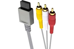 Link-e : Cable Audio Video RCA avec Connecteurs Plaqués Or Compatible avec la Console Nintendo Wii et Wii-U