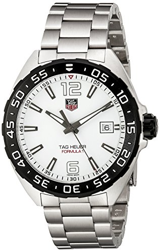 TAG Heuer Men's Formula-1 41mm Steel Bracelet & Case Quartz White Dial Analog Watch WAZ1111.BA0875