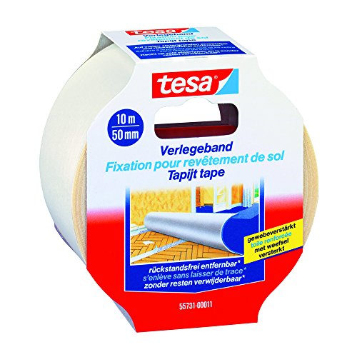 Tesa 55731-00016-00 - Cinta de doble cara removible con dorso de tejido  10 m x 50 mm  color blanco