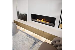 Bioetanolo camino Dugez Italia da incasso parete 130 cm con vetro e bruciatore da 90 cm unico Made in Italy