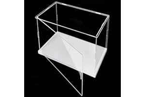 CEET Étui de protection en acrylique transparent facile à ouvrir avec base blanche, protection contre la poussière (15 x 10 x 10 cm/6 x 4 pouces)