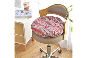 Morbuy Home Colourful Round Seat Pads, 100% Cotton Comfortable Garden Kitchen Dining Chair Cushion Many Colours for Cushions Indoor Outdoor Décor (40*40,Boho)