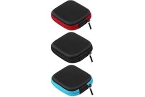 HNJUSR Pack of 3 Mini Headphones Case, Headset Storage Earphone Protective Case with Lovely Appearance, Headphone Case for In-Ear Earphones, MP3 Player, iPod Nano, Keys, U Hard Drive