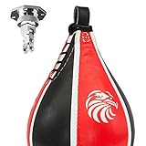 Boxing Speed Ball ★ Pro Speedball Punch Bag Leather & Solid Steel Swivel ★ Striking Bag Workout Hanging Kit