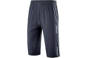 YAWHO Herren Sporthose Kurz Hose Laufshorts Trainingsshorts Schnelltrocknend mit Reißverschlusstasche/Jogging Hose für Workout,Laufsport,Fitness