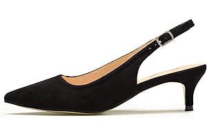 GENSHUO Scarpe col Tacco Basso da Donna con Cinturino Posteriore, Eleganti, a Punta, Chiuse, con Cinturino alla Caviglia, comode e Formali, da Sposa