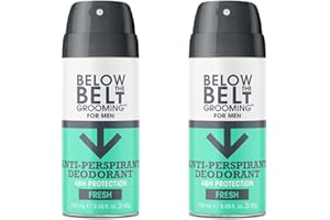 Below the Belt Grooming Fresh Underarm Anti-Perspirant Deodorant Spray For Men, 48 Hour Protection For A Clean And Fresh Fragrance 2 x 150ml