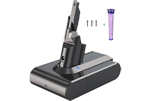 YABER Batterie Dyson V7, Batterie pour Dyson V7 SV11 Animal Fluffy Absolute Tigger Motorhead Pro Matelas Aspirateur, 21.6V 4600mAh Dyson V7 Batterie avec 1 Pré-Filtre et 3 Vis
