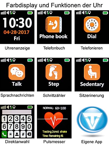 VIDIMENSIO® GPS-Telefon Uhr „Paladin – schwarz (Wifi)“ für Kinder und Jugendliche / Personenschhutz / SOS Notruf + Telefonfunktion / Live GPS Ortung der Uhr / Tracker Uhr / GPS Uhr / GPS + WIFI + LBS Positionierung / funktioniert im ganzen Europa, inkl. deutsche Bedienungsanleitung, deutsche Tracking App am Handy, deutscher Support / voll kompatibel mit allen iPhone / Android Smartphones - 9