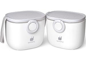 Termichy Boîte Doseuse à Poudre de Lait,Distributeur de Formule Pour Bébé,Conteneur Portable de Boîte de Lait en Poudre Pour Bébé en Bas âge, 250g (Grise, Paquet de 2)