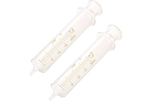 LTKJ Confezione da 2 siringhe in vetro riutilizzabili, da 20 ml, diametro standard, adatte per campioni di laboratorio