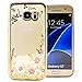Produktbild COOVY® Cover für Samsung Galaxy S7 SM-G930F SM-G930 leichte, ultradünne TPU Silikon Bumper Hülle, Slim Schutzhülle, Case im Blumen Design mit Strass Steinen | Farbe Gold