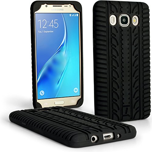 igadgitz U5395 Neum  tico Silicona Gel Goma Funda Carcasa Per Samsung Galaxy J5 J510FN  2016  Case Cover   Protector Pantalla - Negro