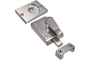 SPARY Verrou de porte de salle de bain, indicateur de verrouillage de porte vacant/engagé, loquet chromé indiquant le pêne dormant pour toilettes publiques