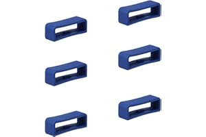SAVITA 6 Pièces Boucle de Bracelet de Montre, Anneau de Fixation de Bracelet de Montre en Silicone pour Bande de Montre Intelligente Remplacement (20mm, Bleu Foncé)