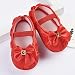 Voberry®1 Pair Cute Fashion Infant Newborn Baby Mary Jane Shoes Toddler Kid Baby Girl Rose Bowknot Elastic Band Newborn Walking Shoes (2, Red)