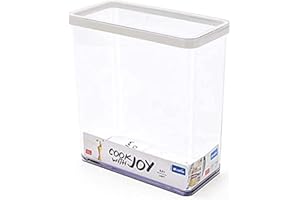 Rotho Loft, caja de almacenamiento rectangular de 3.2 l con tapa y sello, Plástico PP sin BPA, transparente, blanco, 3.2l 20.0 x 10.0 x 21.4 cm