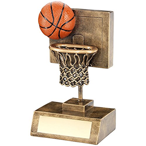 BRZ/Or/Orange Basketball et Filet avec Panneau Trophy - 6 en