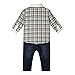 Designer Babies White Polar Bear Top, Checked Shirt And Jeans Set 0-3 Months