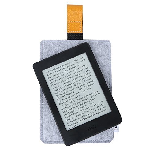 Jiajun Schutzhülle Hülle Case Filz Sleeve für Amazon Kindle Paperwhite 2015 300 PPI 3.Gen/ 2014/ 2013/ 2012 und Kindle Fire HD 6 Cover (20 cm x 14 cm grau) - 3
