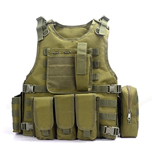 YAKEDA® Hinchas del ejército Chaleco táctico Swat CS Campo táctico del ejército del Chaleco del Chaleco al Aire Libre CS del Juego del Chaleco de Cosplay del Juego Counter Strike Vest-322 (Verde)