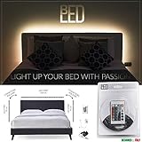 Tira LED de color RGB 60 LED/metro de alta calidad, con adhesivo original 3M en la parte trasera para pegar las tiras LED en el cabecero de la cama.