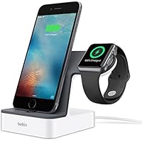 Belkin Powerhouse - Estación de carga dual con cable de 1,2 m para Apple Watch Series 3,2,1 y iPhone X, 8 Plus, 8, 7 Plus, 7, 6S Plus, 6S, 6 Plus (soporte con certificación MFi), blanco