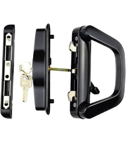 Schlegel UPVC Inline Sliding Patio Door Handle 43mm PZ 135mm Screw Centres Pair | UK