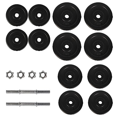 Kurzhantel Set 2er (Paar) 20 kg / 30 kg / 40 kg Hantelset gerändelte Chrom-Stangen mit Sternverschlüssen mit Kunststoffüberzug - 2