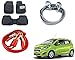 Auto Pearl Premium Quality Car Accessories Combo of Car Floor Foot Mats 4D Black. & Car Heavy Duty Jumper Booster Cables Anti Tangle Copper. & Full Steel Towing Tow Cable 2000kgs 6mm Heavy Duty 4Mtr. For Chevrolet Beat Type-2 RS.2356.00