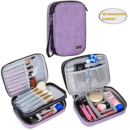 Teamoy Trousses à maquillage, Voyage Pinceaux Maquillage sac pour Pinceaux maquillage (23cm/8.8 pouce au max), Accessoires de maquillage et outils- No accessoires inclus, (Medium, Purple)