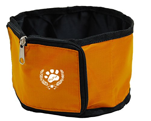 Polyester-dog-bowl-for-travel-food-bag-Dog-Travel-Bowl-in-orange-by-the-brand-PRECORN