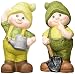 Produktbild Heitmann DECO 2er Set klassische Gartenzwerge - mit Gießkanne und Eimer - Dekofiguren für den Garten aus Keramik