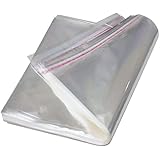 VSC Self Adhesive Resealable BOPP Clear Poly Plastic Pouch Bag for Saree Packing/Shirt Packing 12X18 inches - 100 Pcs (35 Micron, Wt: 0.75 Kgs)
