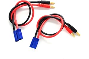 Padarsey Lot de 2 connecteurs EC5 vers fiches bananes de 4 mm - Adaptateur de charge de batterie en silicone 12 AWG - 300 mm