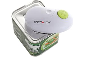 ONE TOUCH ULTRA One Touch KC86 Abre Todo Tipo de Caja con Mano Libre, Funciona con Pila, Acero Inoxidable, Blanco Y Verde