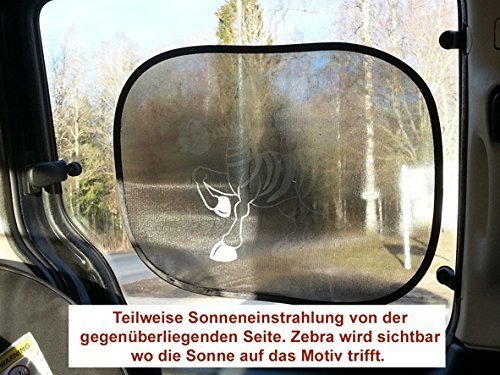 Sonnenschutz-Sonnenblende effektiv, selbsthaftend, superleicht anzubringen BONUS halten auch bei extremen Temperaturen-Autosonnenschutz für Kinder und Babys im Zebra-Design von ELLA och ELIAS (Motiv nach Innen) 2 Stck Auto-Sonnenschutz für hintere Seitenfenster passt universell – top-Baby-Geschenk - 2