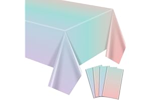 APUXXJUPA Confezione da 4 tovaglie arcobaleno, 130 x 220 cm, colori pastello arcobaleno, per gelato, feste, matrimoni, Pasqua, ragazze e principesse, forniture per feste di compleanno