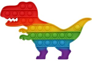 Ranzah Pop Fidget Toy Dinosaur Push Pop Bubble Sensory Toy For Kids And Adults Travel Popper Poppet Toy Squishy Toy For Gifts & Parties ADHD Stress & Anxiety Relief Toy Squeeze Toddler Toy (Dinosaur)