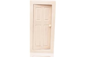 Satiskid 1:12 Puppenhaustür, Mini Holz Tür, Miniatur Holztür für Puppenmöbel Zubehör, Mini Holztür