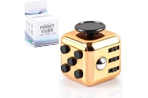 Yeefunjoy Golden Anti-Stress Würfel Spielzeug, Anti-Estrees Würfel mit 6 Seiten Funktion für Kinder und Erwachsene Stressaubbau bei Nervösität