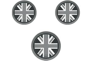 UVCANY Lot de 3 dessous de verre universels antidérapants intégrés dans des dessous de verre décoratifs pour Mini Cooper R55 R56 R56 R57 R57 R58 R59 (Union Jack gris)