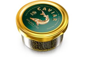 ‎ZARENHOFF Störkaviar 50 g Golden Line, Malossol Fischkaviar, Schwarzer Kaviar, Acipenser schrenckii x huso dauricus, Beluga Caviar